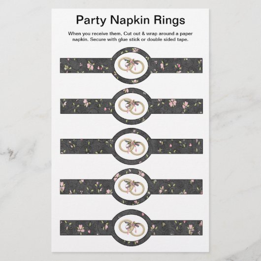 5 per vel Bruiloft ringen Papieren servetringen Flyer (Voorkant)