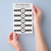 5 per vel Bruiloft ringen Papieren servetringen Flyer (Hand)