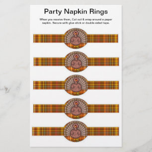 5 per vel Kalkoen Thanksgiving Papieren Servet Rin Flyer