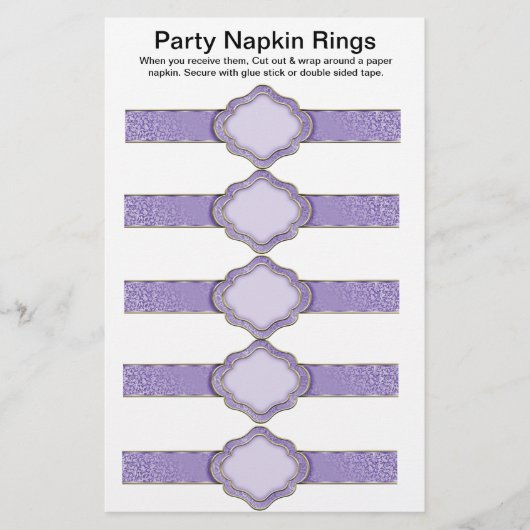 5 per vel Paars lintpapier (Napkin) Flyer (Voorkant)