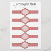 5 per vel roze lintpapier napkin Rings. Flyer (Voorkant)