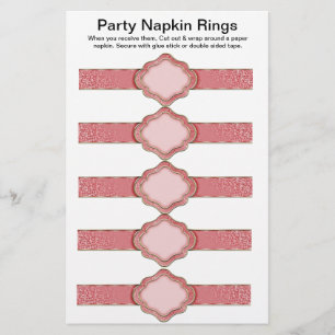5 per vel roze lintpapier napkin Rings. Flyer
