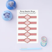 5 per vel roze lintpapier napkin Rings. Flyer (Enkel)