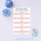 5 per vellen roze bruiloft papier nkin Rings Flyer (Enkel)