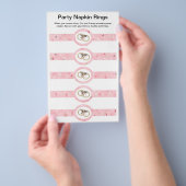 5 per vellen roze bruiloft papier nkin Rings Flyer (Hand)