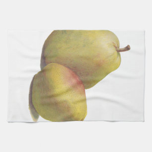 5 peren geïllustreerd theedoek