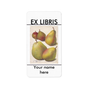 5  peren geïllustreerde boekenplaat etiket