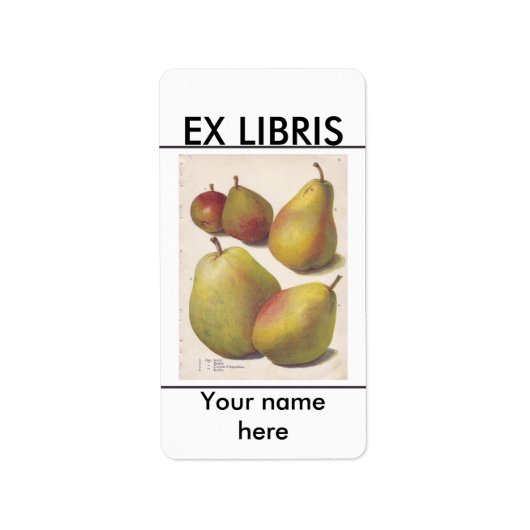 5  peren geïllustreerde boekenplaat etiket (Voorkant)