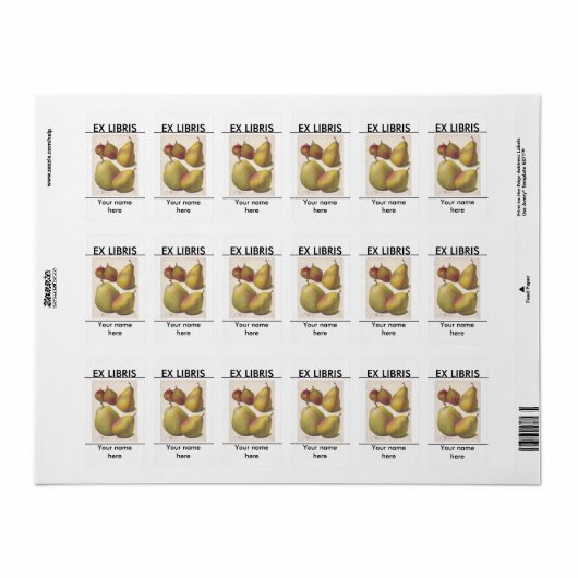 5  peren geïllustreerde boekenplaat etiket (Full Sheet)