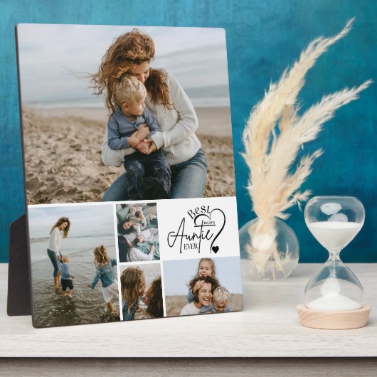 5 Personalized Best Aunt Photo Collage Fotoplaat (Zijkant)