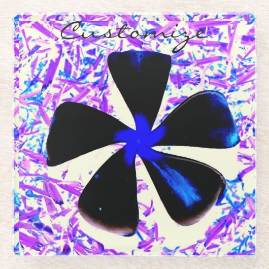 5 petroleumbloem Thunder_Cove Glazen Onderzetter (Voorkant)