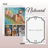5 photo add message black text flat note card bedankkaart