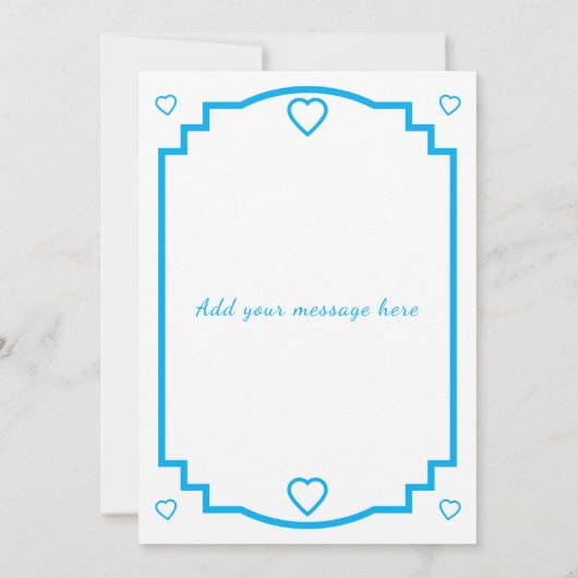 5 photo add message blue text flat note card bedankkaart (Achterkant)