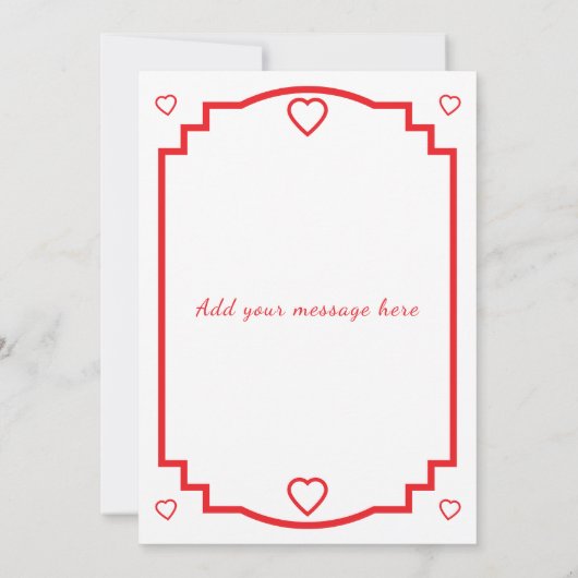 5 photo add message red text flat note card bedankkaart (Achterkant)