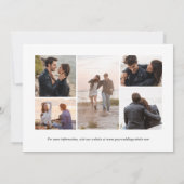 5-Photo Black Roos Gold Agate Save the Date Kaart (Achterkant)