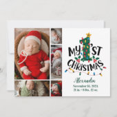 5 Photo Christmas Tree Lights First Christmas Feestdagenkaart (Voorkant)