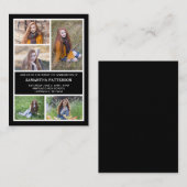 5 Photo Collage Black & White Afstuderen Ceremony Notitiekaartje (Voorkant / Achterkant)