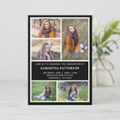 5 Photo Collage Blue & White 2023 Graduation Kaart (Staand voorkant)