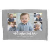 5 Photo Collage Modern Minimal Grijs Wit Kussensloop (Voorkant)