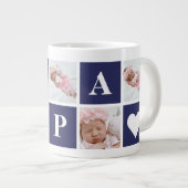 5 Photo Collage Papa Specialty Coffee Mugs Grote Koffiekop (Voorkant rechts)