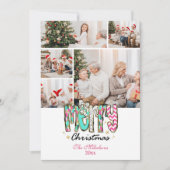 5 Photo Colorful Retro Merry Christmas Feestdagenkaart (Voorkant)