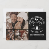5 Photo First Christmas as Mr. & Mrs Feestdagenkaart (Voorkant)
