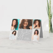 5 Photo Gray Graduation Announcement (Voorkant)
