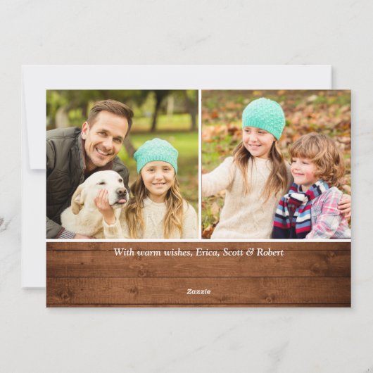 5 PHOTO-kerstfeestmaal roestbruin Feestdagenkaart (Achterkant)