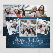 5 PHOTO-kerstfeestmaal roestvrij blauw hout