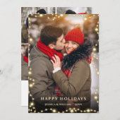 5 PHOTO Merry Kerstmis Gold Sparkle Greep Feestdagenkaart (Voorkant / Achterkant)