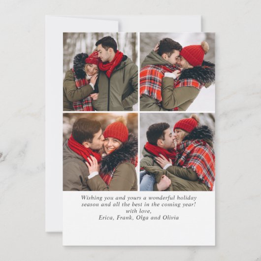 5 PHOTO Moderne prettige kerstgroet Feestdagenkaart (Achterkant)