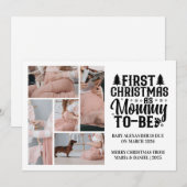 5 Photo Mommy to be Christmas Pregnancy  Feestdagenkaart (Voorkant / Achterkant)