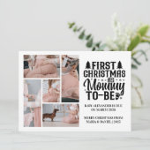 5 Photo Mommy to be Christmas Pregnancy  Feestdagenkaart (Staand voorkant)