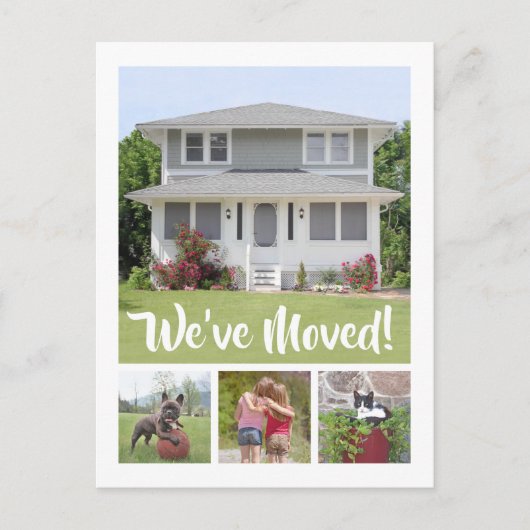 5 Photo New Home Picture Change of Address Moving Aankondigingskaart (Voorkant)