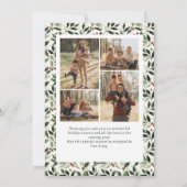 5 Photo Retro Christmas Hand Drawn Red Bow Ribbon Feestdagenkaart (Achterkant)