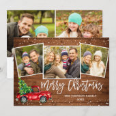 5 PHOTO Retro Kerstmis Rustige Tronkelwagen Feestdagenkaart (Voorkant / Achterkant)