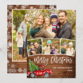 5 PHOTO Retro Kerstmis Rustige Tronkelwagen Feestdagenkaart (Voorkant / Achterkant)