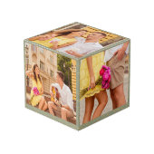 5 Photo Sage Green Gold Verloving Kubus (Voorkant hoekig)