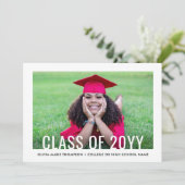 5 Photo Simple Modern Bold Class Year Graduation Aankondiging (Staand voorkant)