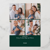 5 PHOTO Sparkle Merry-kerstgroet Folie Feestdagenkaart (Achterkant)