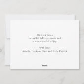 5 photos Merry Christmas elegant script red plaid Feestdagenkaart (Achterkant)