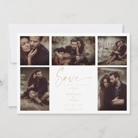 5 Photos White Chic Trendy Collage Wedding Covid19 (Voorkant)