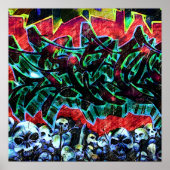 5 Pointz New York Skulls Graffiti Poster (Voorkant)