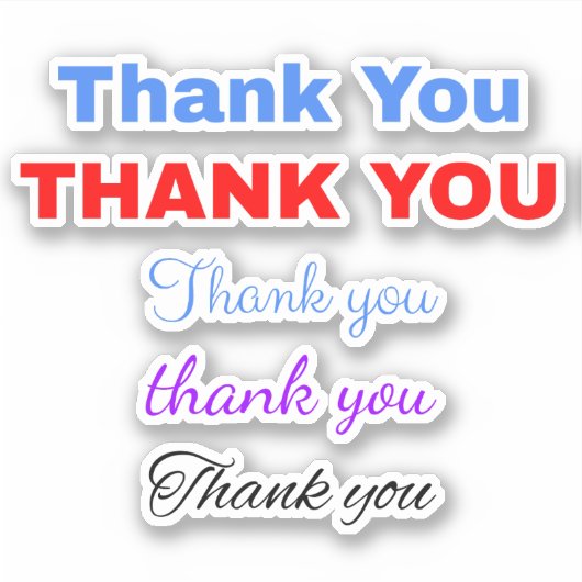 5 Populair dank u Script Sticker (Voorkant)