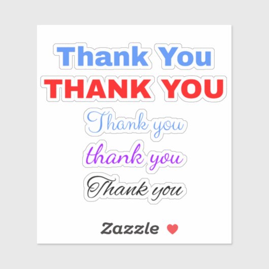 5 Populair dank u Script Sticker (Vel)