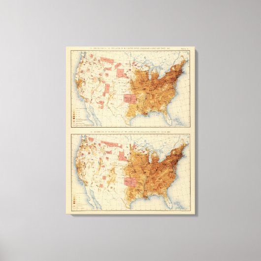 5 Populatie 1870, 1880 Canvas Afdruk (Voorkant)