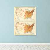5 Populatie 1870, 1880 Canvas Afdruk (Insitu (Houten vloer))