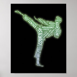 5 principes van Taekwondo zwarte band Premium Tri- Poster