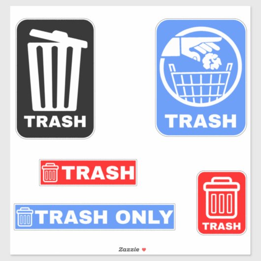 5 prullenbak Collectie Sticker (Vel)