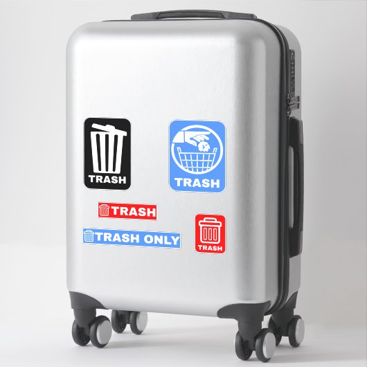 5 prullenbak Collectie Sticker (Koffer)